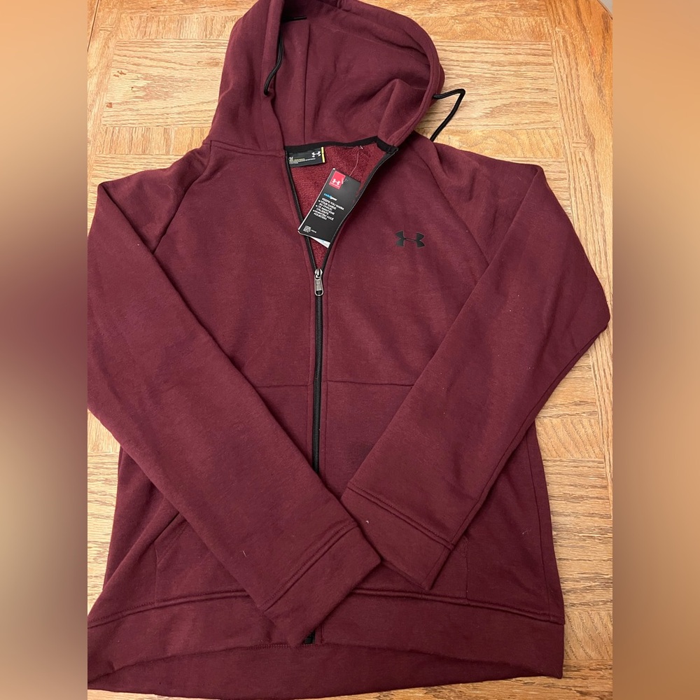 Men’s Medium Under Armour Burgundy Full-Zip Hoodie NWT